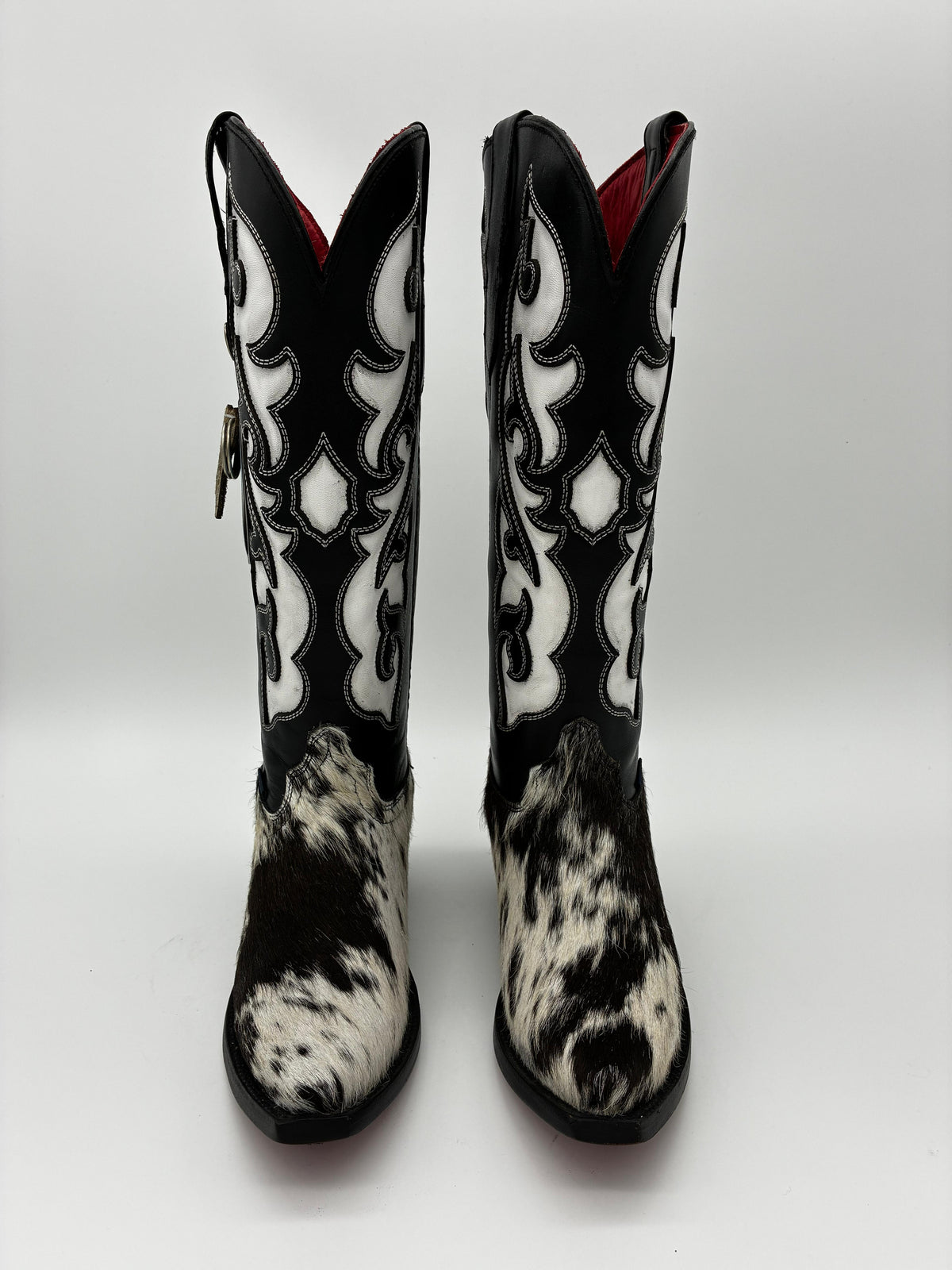 Rockem Cowhide Cowgirl Boot Size 9 – front pair view