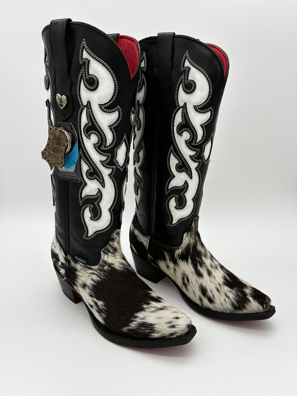 Rockem Cowhide Cowgirl Boot Size 9 – side profile with hardware