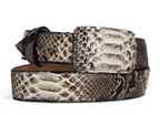 Tommy Exotic Python Cowboy Belt - Natural angle 2