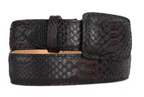 Tommy Exotic Python Cowboy Belt - Black Cherry angle 2