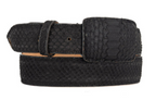 Tommy Exotic Python Cowboy Belt - Matte Black angle 2