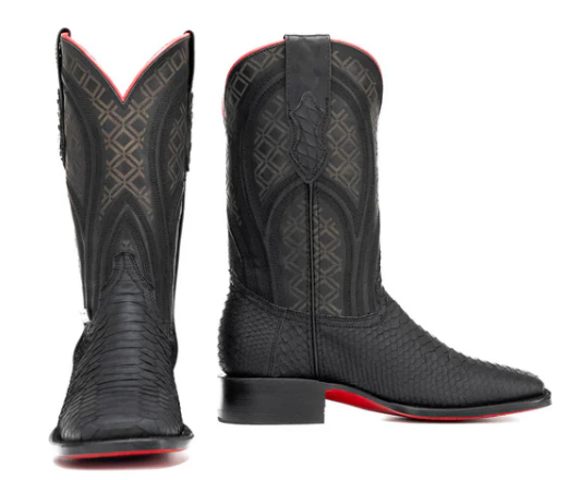 The Walter Python Red Bottom Cowboy Boot
