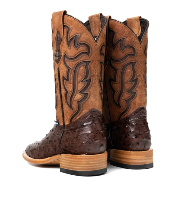 Bruce Ostrich Square Toe Cowboy Boot